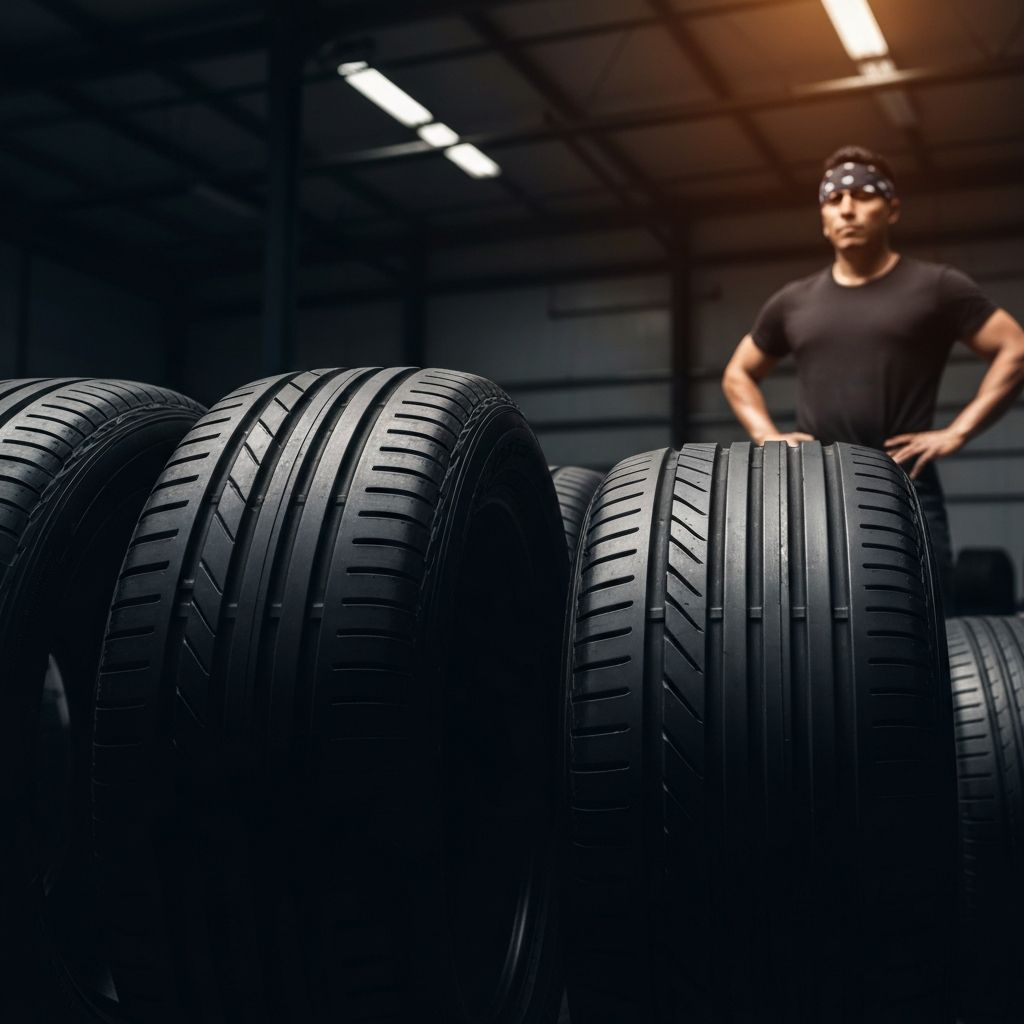 Llantas de alta calidad en exhibición — Los Montañeros Medellín